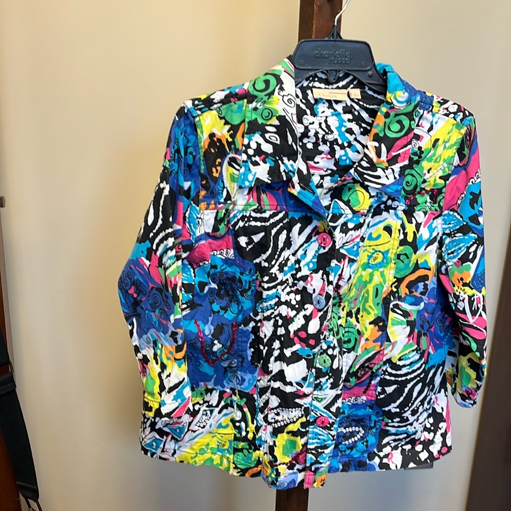 Choices Colorful Denim Jacket Size Large